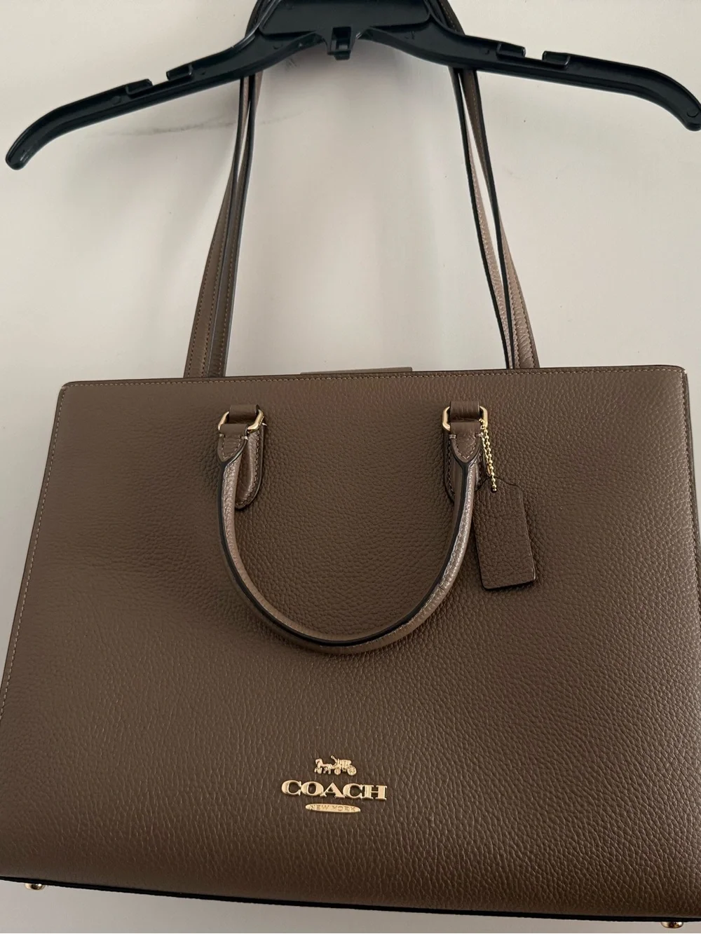 Coach Maggie tote  Leather Structured Satchel with Gold Hardware